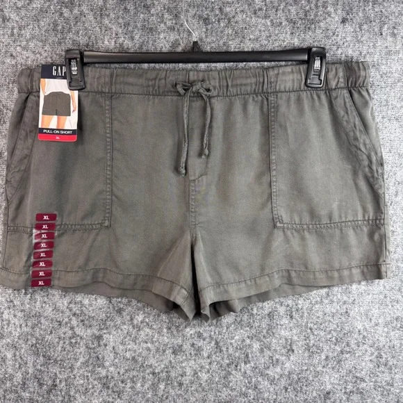 Gap Pull-On Shorts XL Silver Bells Gray Elastic Waist Easy Fit QLS0701S - Picture 1 of 11